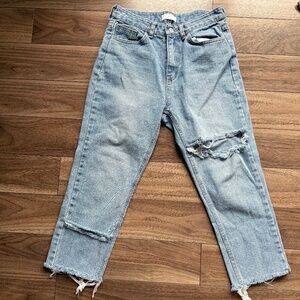 OAK + FORT S | Light Wash Distressed Mom Jeans